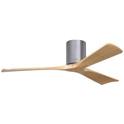 52&quot; Irene-3H Brushed Pewter and Light Maple Hugger Ceiling Fan