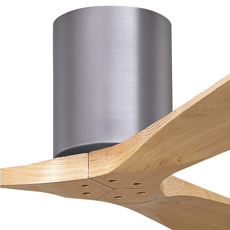 Image 2 52" Irene-3H Brushed Pewter and Light Maple Hugger Ceiling Fan more views