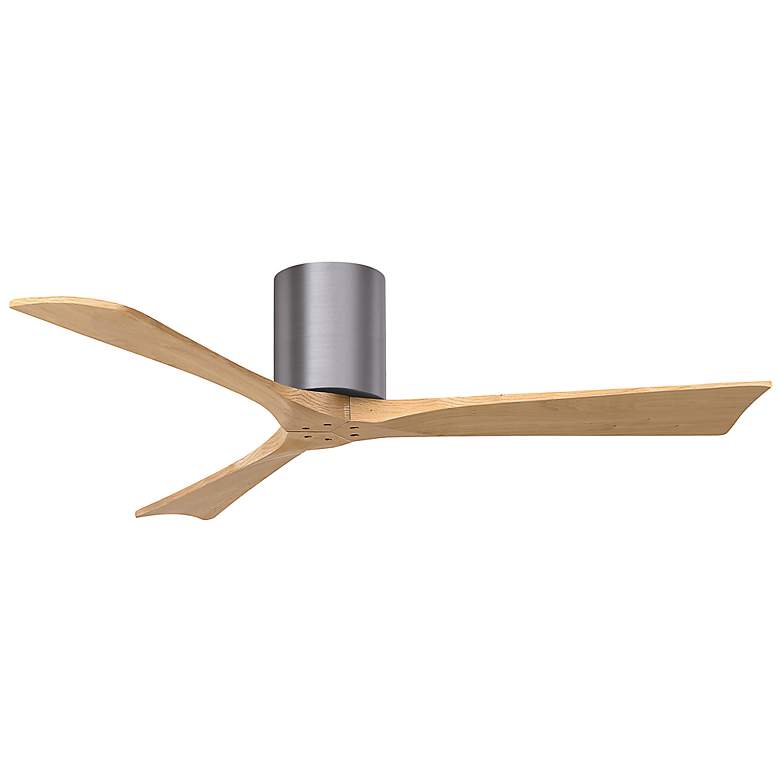 Image 3 52" Irene-3H Brushed Pewter and Light Maple Hugger Ceiling Fan more views