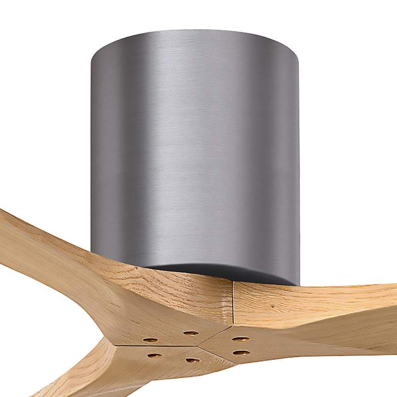 Image 7 52" Irene-3H Brushed Pewter and Light Maple Hugger Ceiling Fan more views