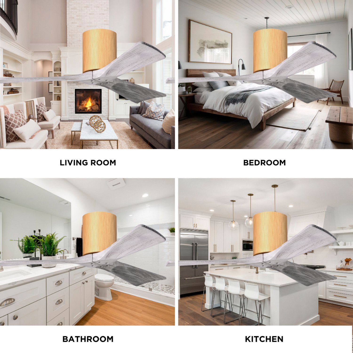 52" Irene-3H Light Maple and Barnwood Tone Ceiling Fan