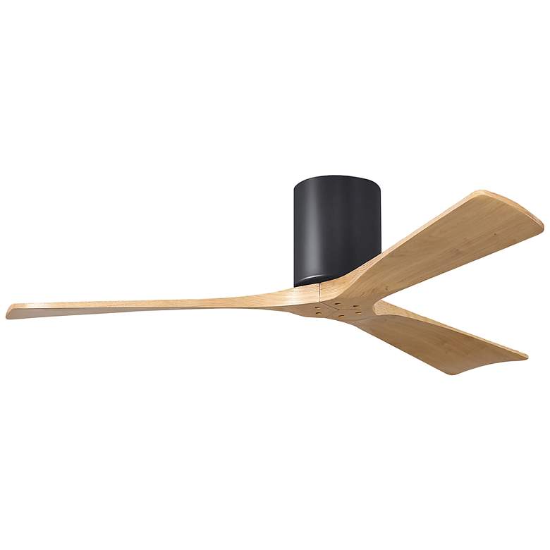 Image 1 52" Irene-3H Matte Black and Light Maple Hugger Ceiling Fan