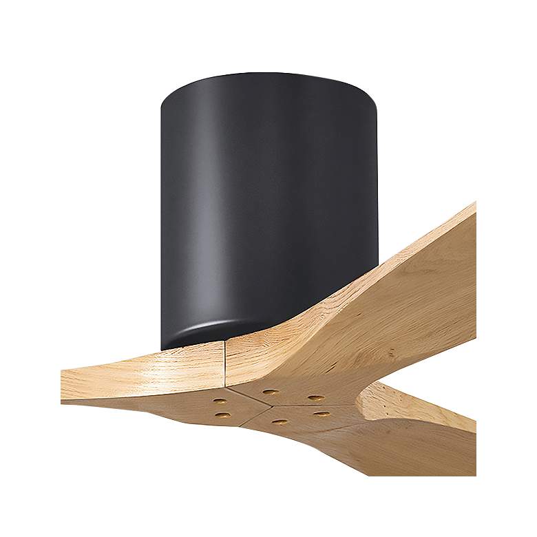 Image 2 52" Irene-3H Matte Black and Light Maple Hugger Ceiling Fan more views