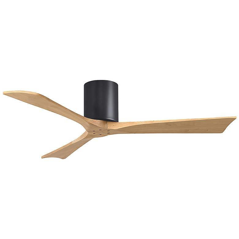 Image 3 52" Irene-3H Matte Black and Light Maple Hugger Ceiling Fan more views