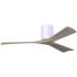 52" Irene-3H Matte White and Gray Ash Ceiling Fan