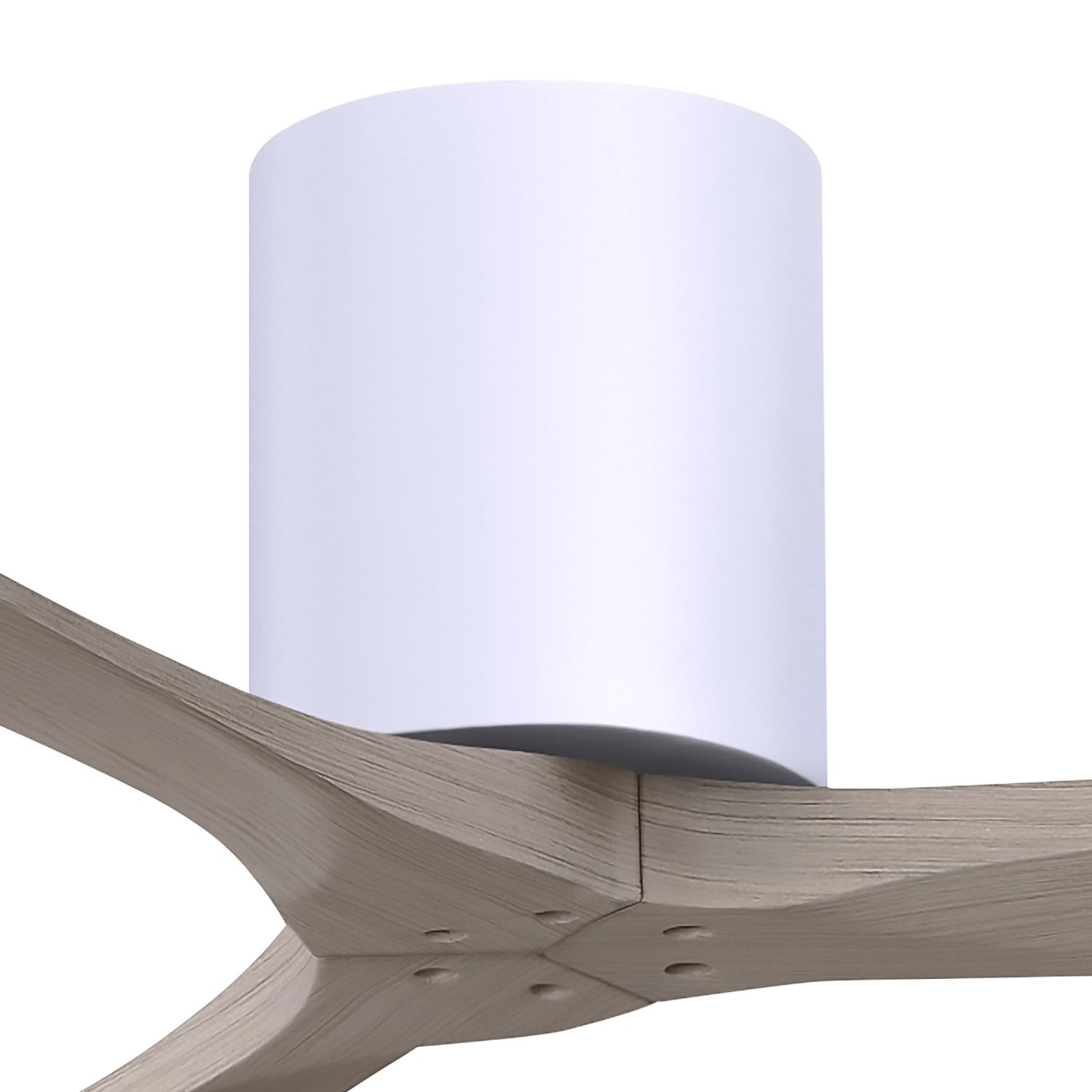 52" Irene-3H Matte White and Gray Ash Ceiling Fan