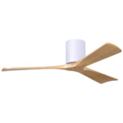52&quot; Irene-3H Matte White and Light Maple Ceiling Fan