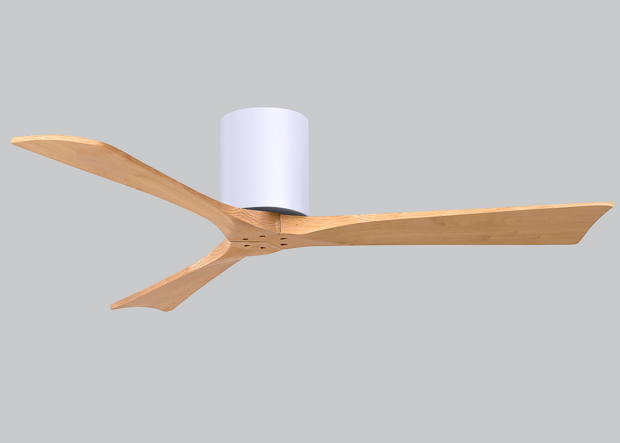 52" Irene-3H Matte White and Light Maple Ceiling Fan