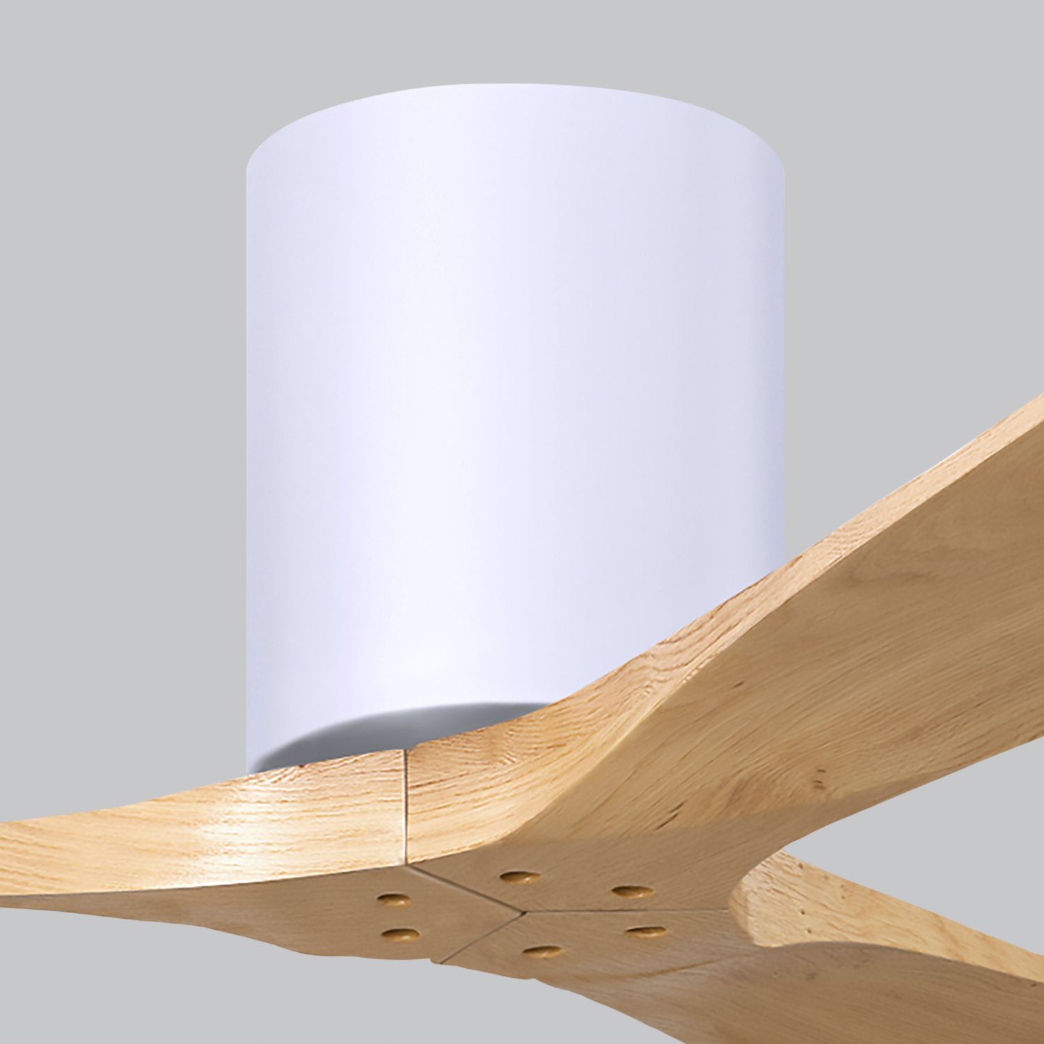 52" Irene-3H Matte White and Light Maple Ceiling Fan