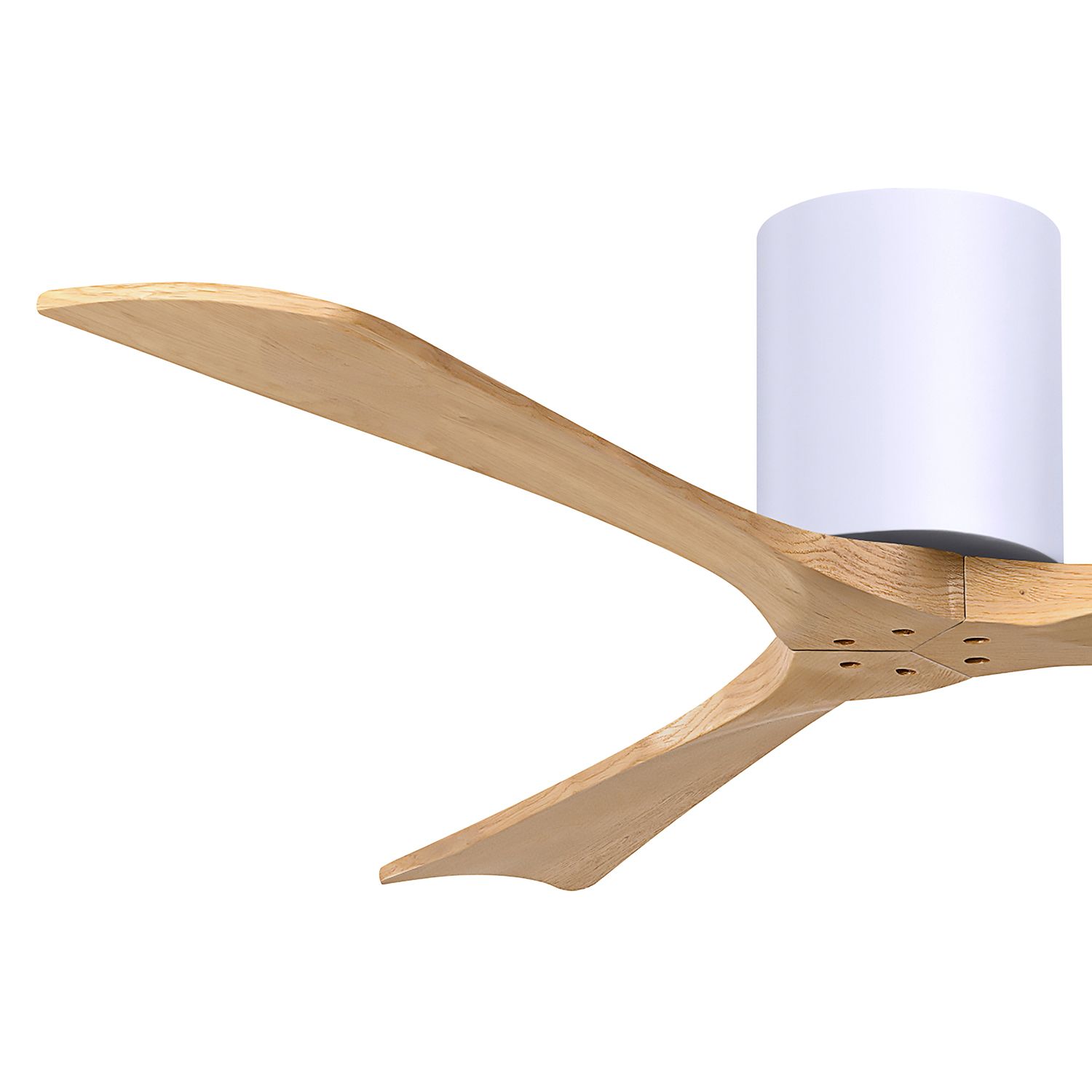 52" Irene-3H Matte White and Light Maple Ceiling Fan