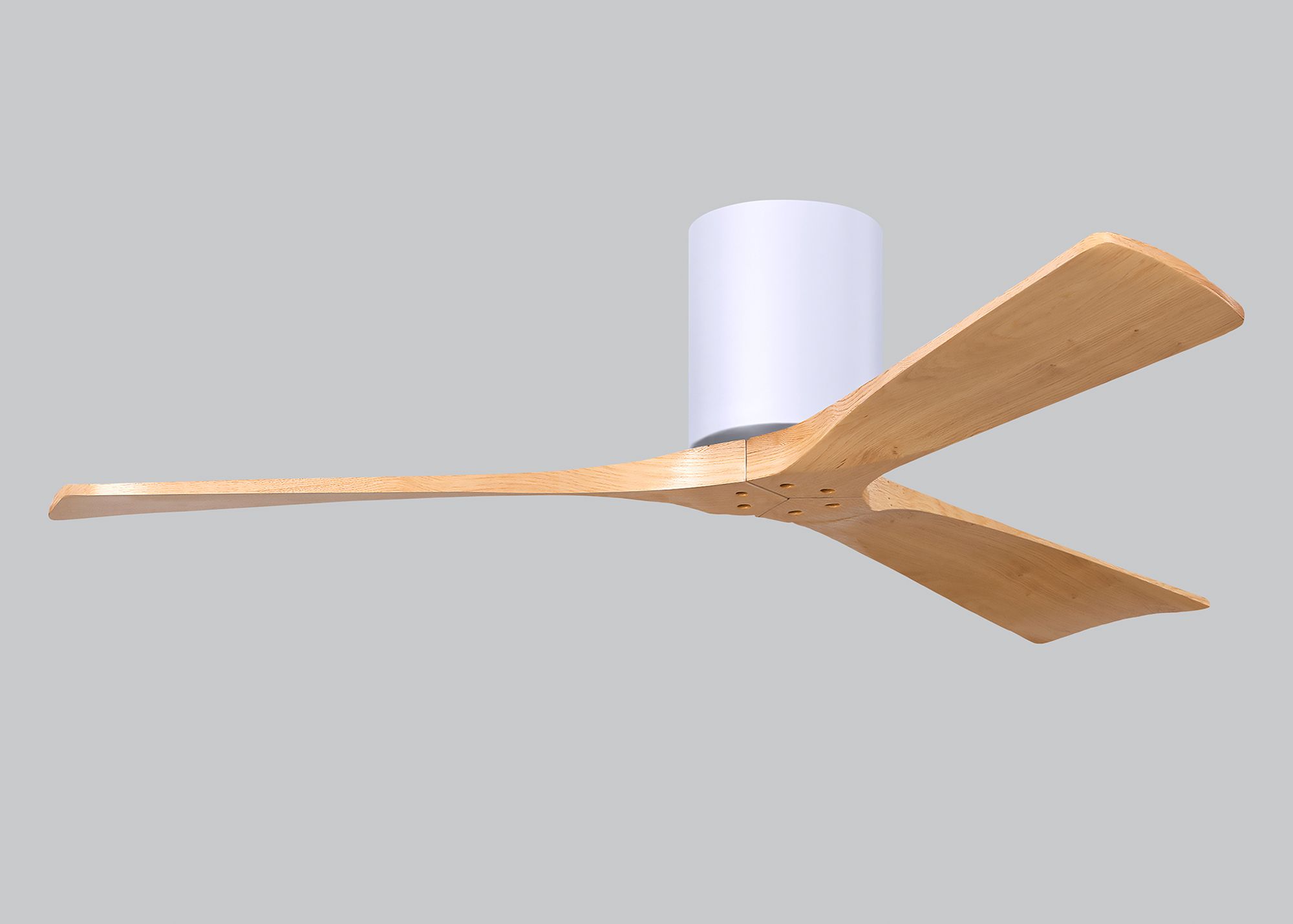 52" Irene-3H Matte White and Light Maple Ceiling Fan