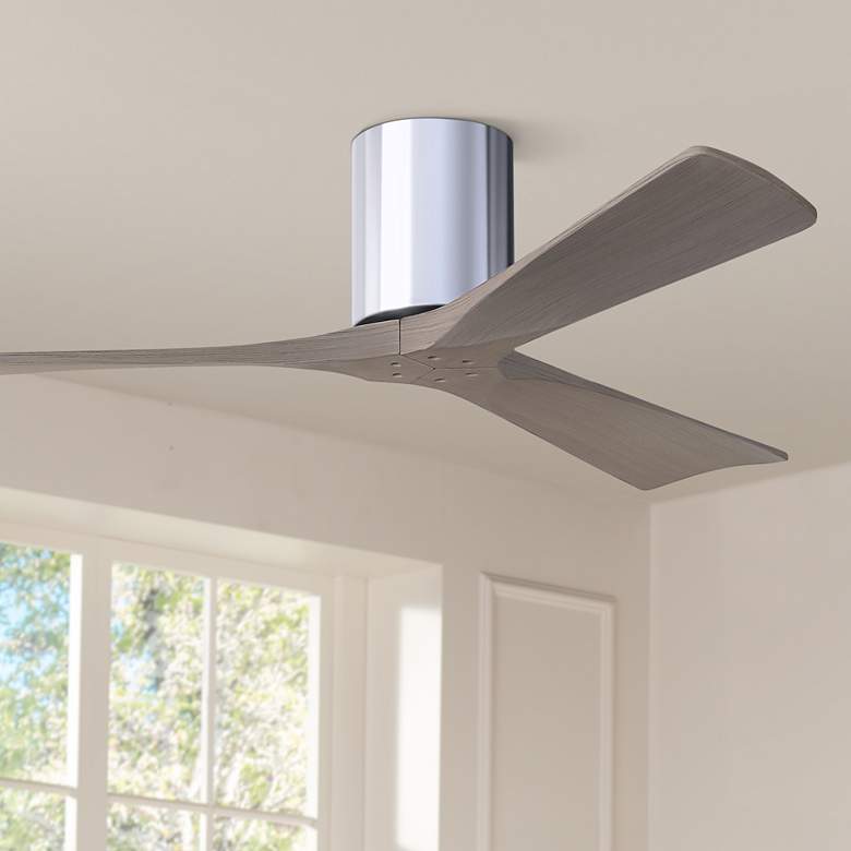 Image 1 52" Irene-3H Polished Chrome and Gray Ash Ceiling Fan