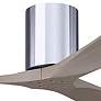 52" Irene-3H Polished Chrome and Gray Ash Ceiling Fan