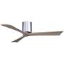52" Irene-3H Polished Chrome and Gray Ash Ceiling Fan