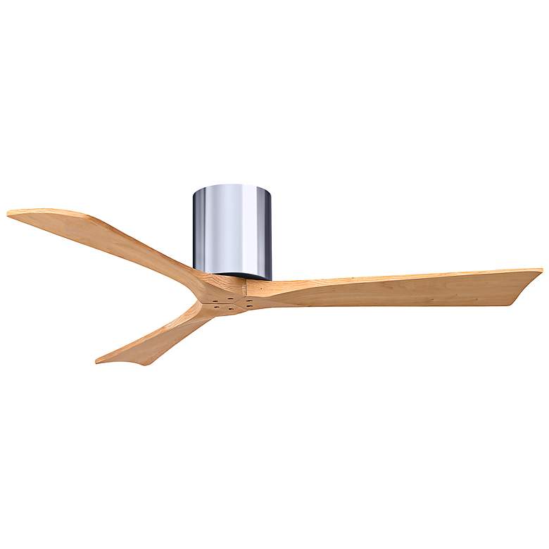 Image 3 52" Irene-3H Polished Chrome and Light Maple Ceiling Fan more views