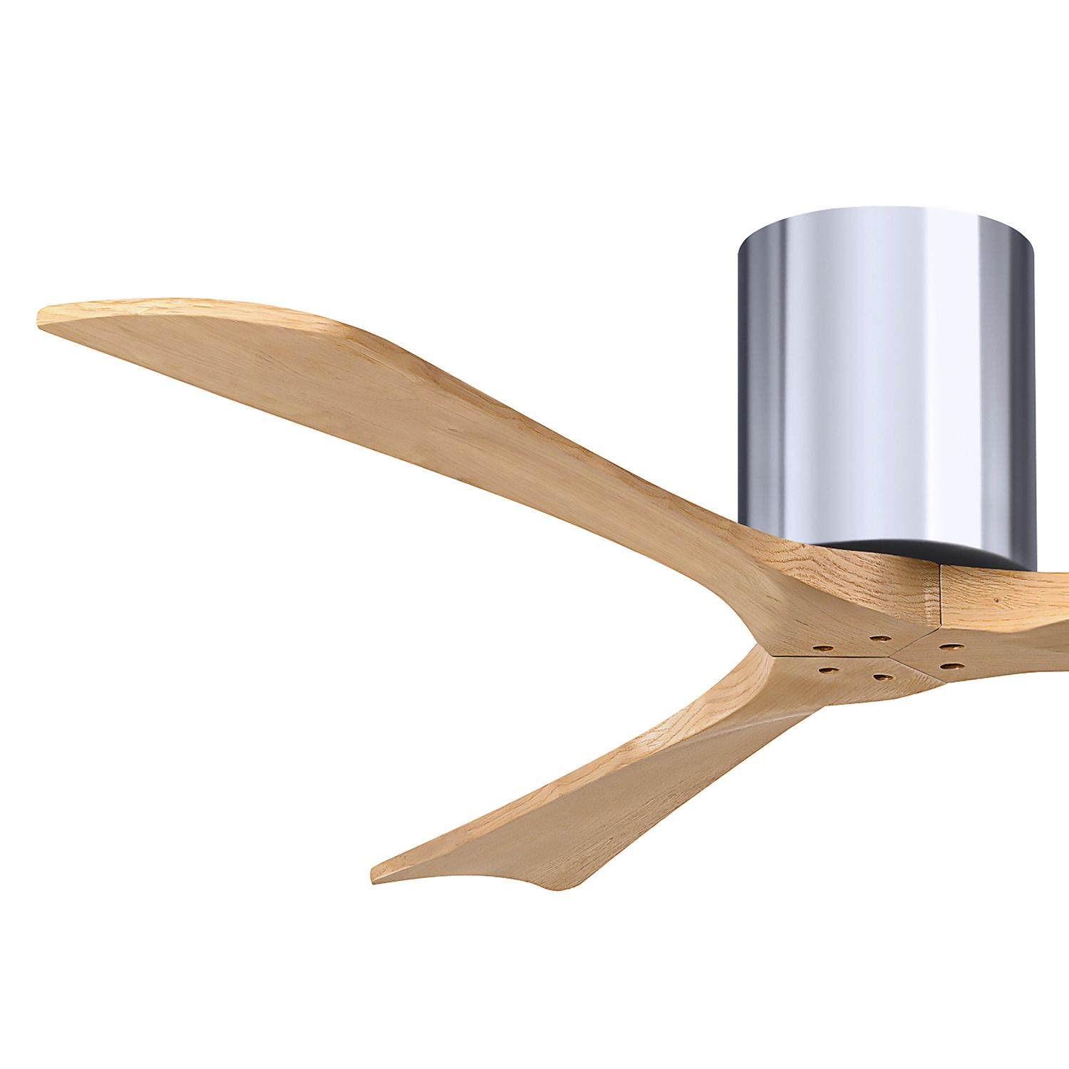 52" Irene-3H Polished Chrome and Light Maple Ceiling Fan