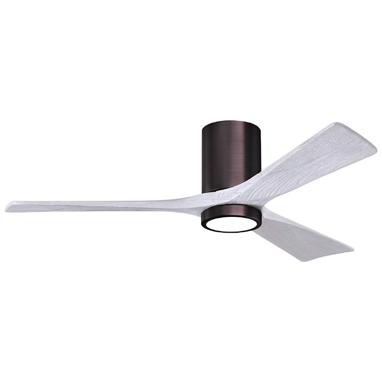 Image 1 52 inch Irene-3HLK Brushed Bronze and White LED Ceiling Fan with Remote