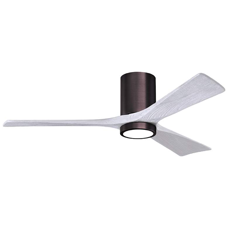 Image 1 52" Irene-3HLK Brushed Bronze and White LED Ceiling Fan with Remote