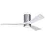 52" Irene-3HLK Brushed Pewter and Matte White Ceiling Fan