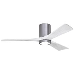 52&quot; Irene-3HLK Brushed Pewter and Matte White Ceiling Fan
