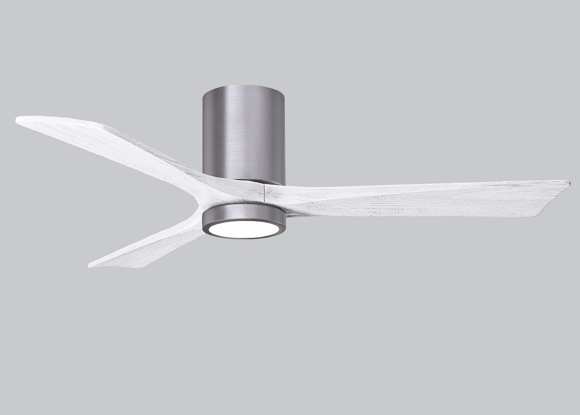 52" Irene-3HLK Brushed Pewter and Matte White Ceiling Fan