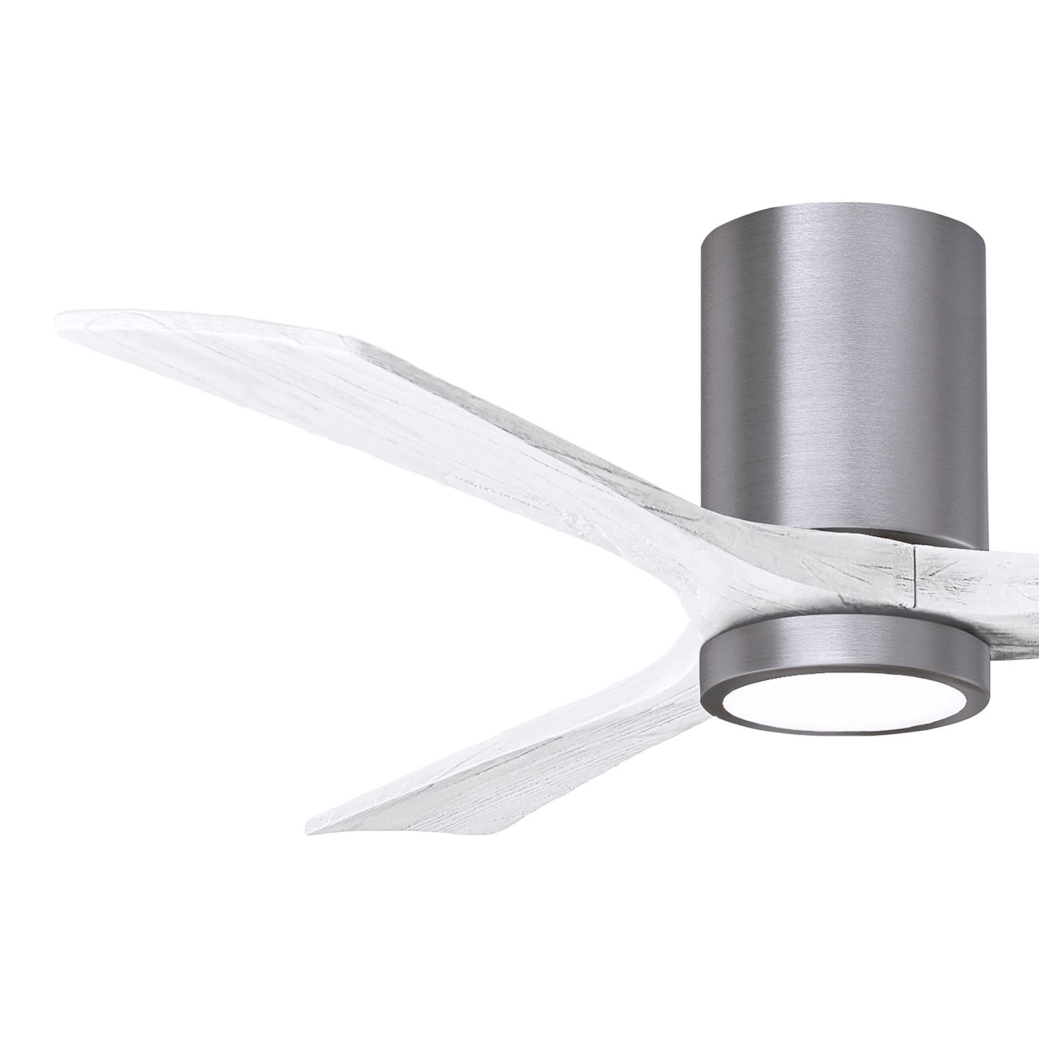 52" Irene-3HLK Brushed Pewter and Matte White Ceiling Fan