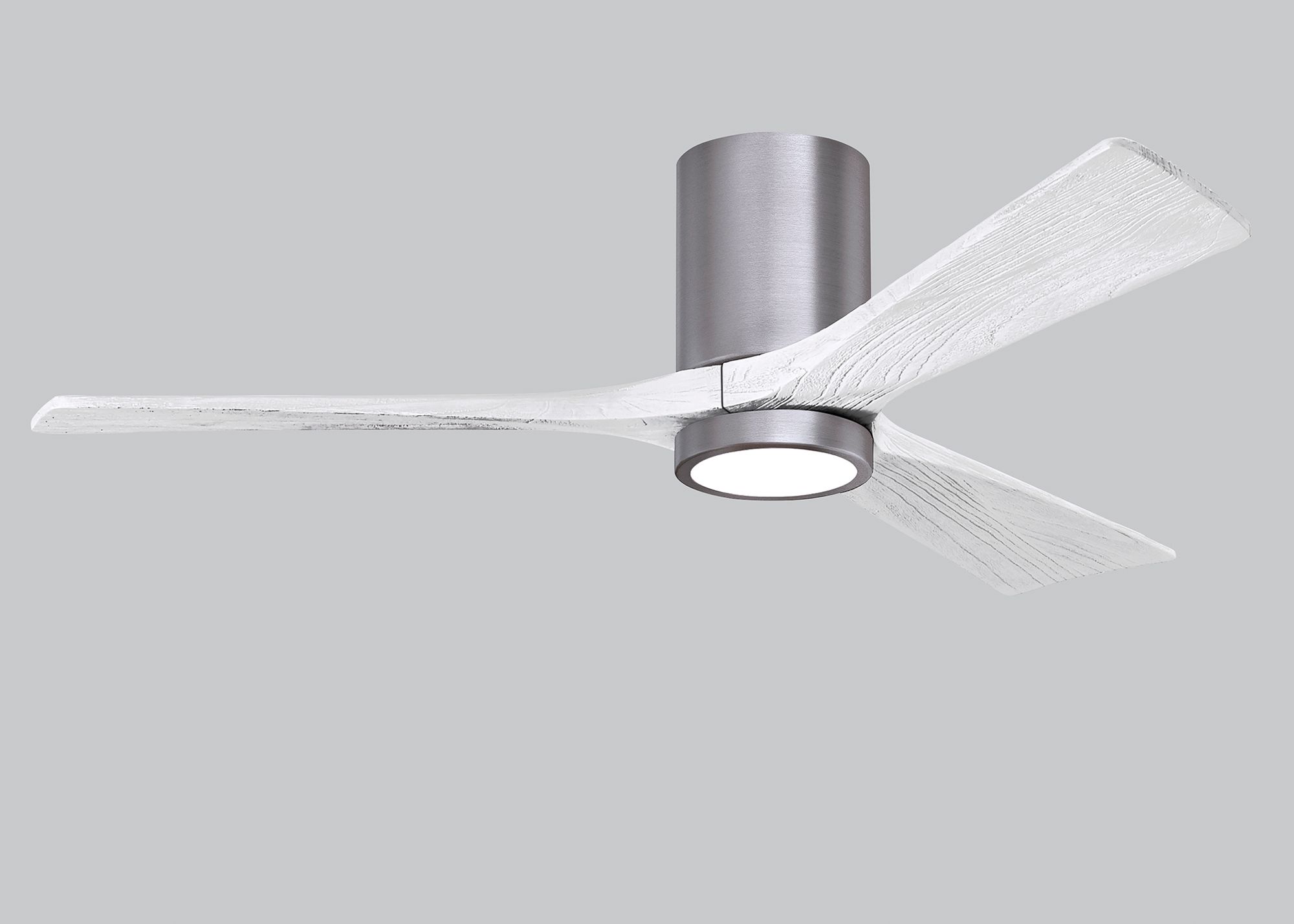 52" Irene-3HLK Brushed Pewter and Matte White Ceiling Fan