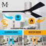 52" Irene-3HLK LED Damp Barnwood Matte Black Ceiling Fan with Remote