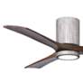 3_52" Irene-3HLK LED Damp Barnwood Walnut Hugger Ceiling Fan with Remote more views