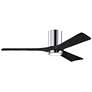 52" Irene-3HLK LED Damp Black and Chrome Ceiling Fan with Remote