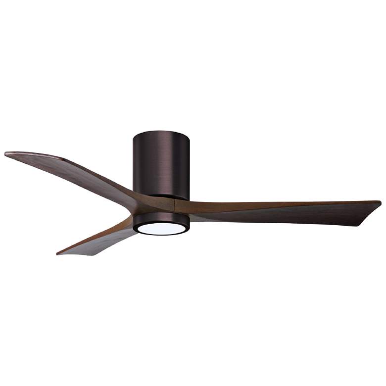Image 1 52" Irene-3HLK LED Damp Brushed Bronze Walnut Ceiling Fan with Remote