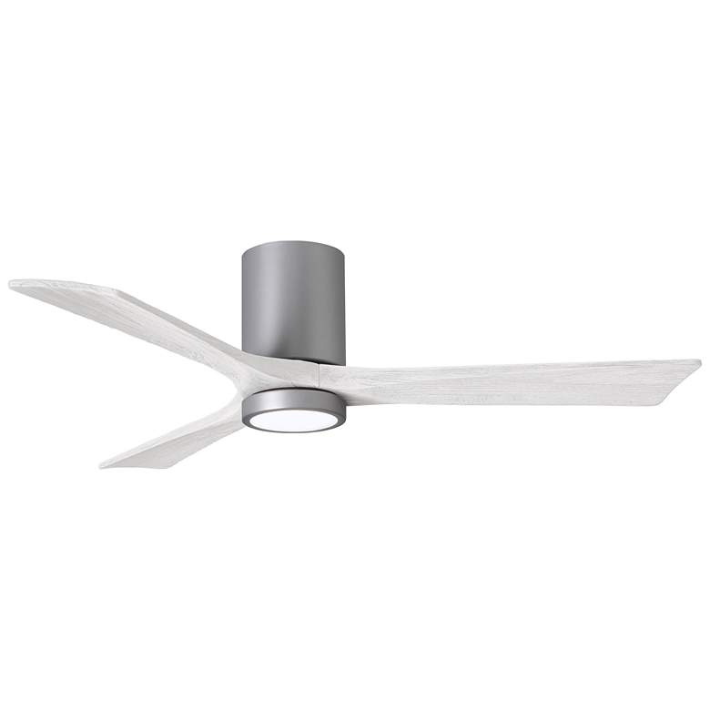 Image 1 52 inch Irene-3HLK LED Damp Brushed Nickel White Ceiling Fan with Remote