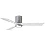 52" Irene-3HLK LED Damp Brushed Nickel White Ceiling Fan with Remote