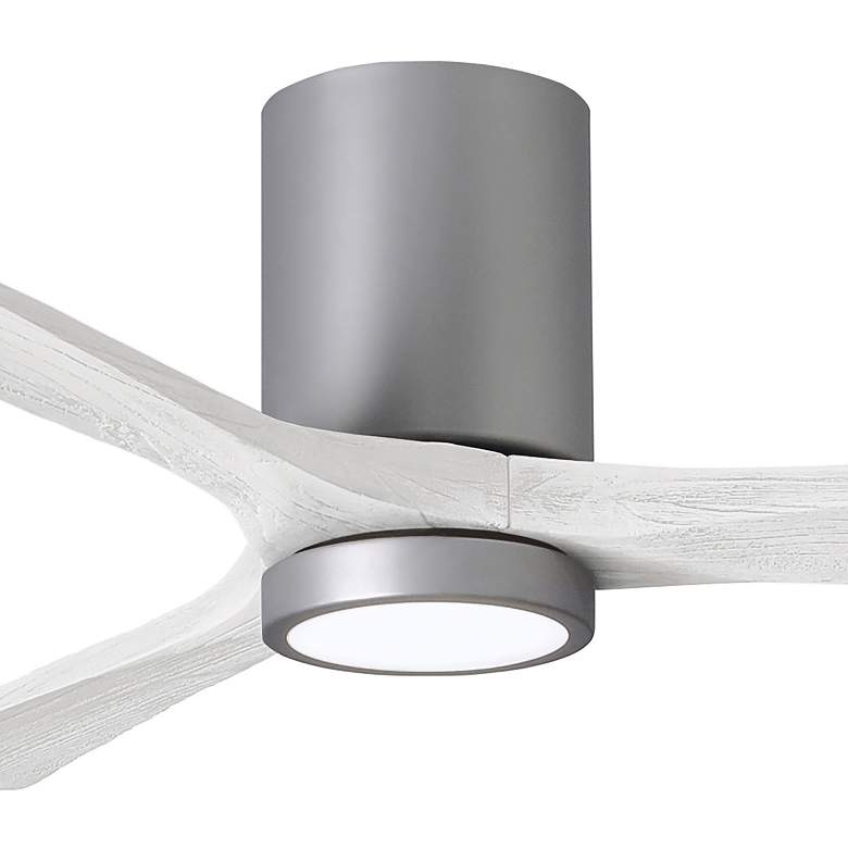 Image 2 52" Irene-3HLK LED Damp Brushed Nickel White Ceiling Fan with Remote more views