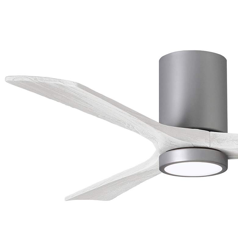 Image 3 52" Irene-3HLK LED Damp Brushed Nickel White Ceiling Fan with Remote more views