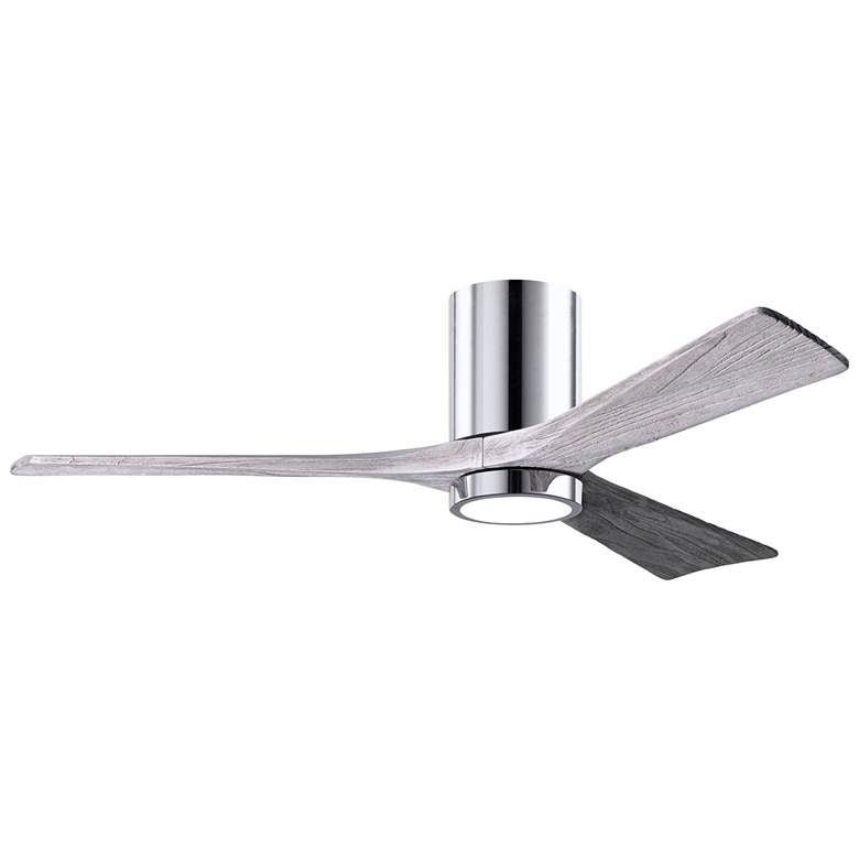 Image 1 52" Irene-3HLK LED Damp Chrome and Barn Wood Ceiling Fan with Remote