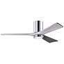 52" Irene-3HLK LED Damp Chrome and Barn Wood Ceiling Fan with Remote