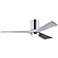 52" Irene-3HLK LED Damp Chrome and Barn Wood Ceiling Fan with Remote