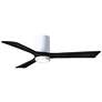 52" Irene-3HLK LED Damp Gloss White and Black Ceiling Fan with Remote