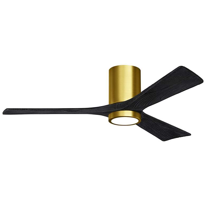 Image 1 52" Irene-3HLK LED Damp Matte Black and Brass Ceiling Fan with Remote