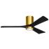 52" Irene-3HLK LED Damp Matte Black and Brass Ceiling Fan with Remote