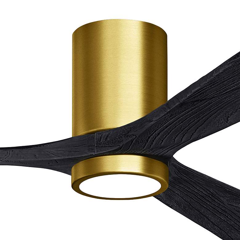 Image 2 52" Irene-3HLK LED Damp Matte Black and Brass Ceiling Fan with Remote more views