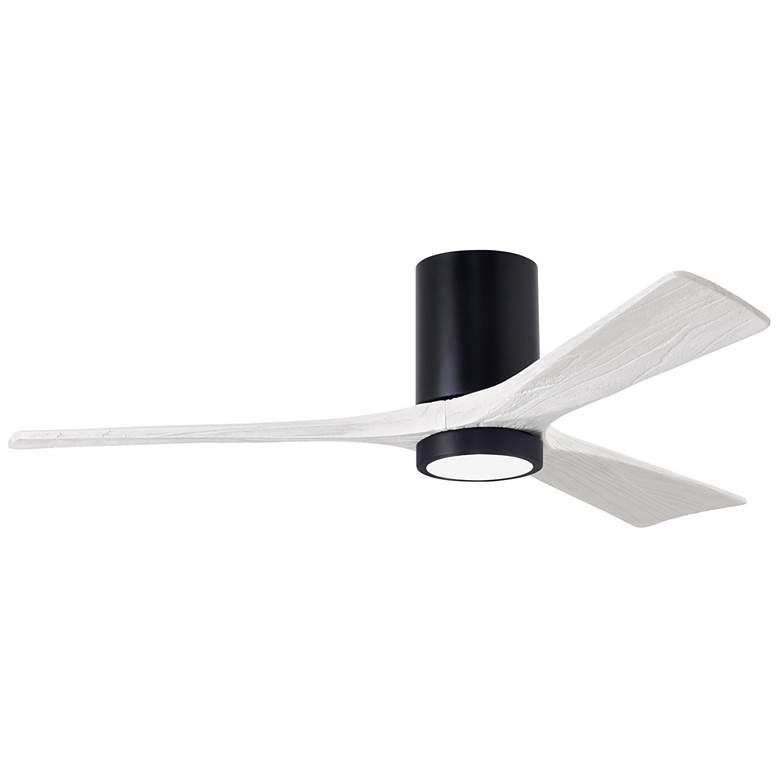 Image 1 52 inch Irene-3HLK LED Damp Matte Black and White Ceiling Fan with Remote
