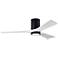 52" Irene-3HLK LED Damp Matte Black and White Ceiling Fan with Remote