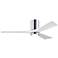 52" Irene-3HLK LED Damp Polished Chrome White Ceiling Fan with Remote