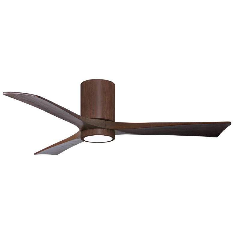 Image 1 52" Irene-3HLK LED Damp Walnut 3-Blade Hugger Ceiling Fan with Remote