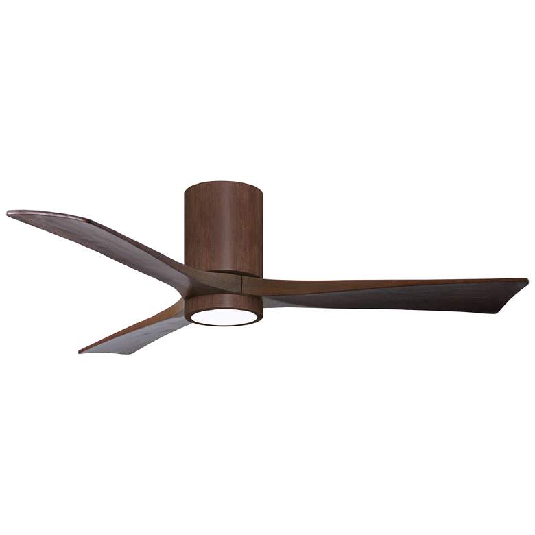 Image 1 52 inch Irene-3HLK LED Damp Walnut 3-Blade Hugger Ceiling Fan with Remote