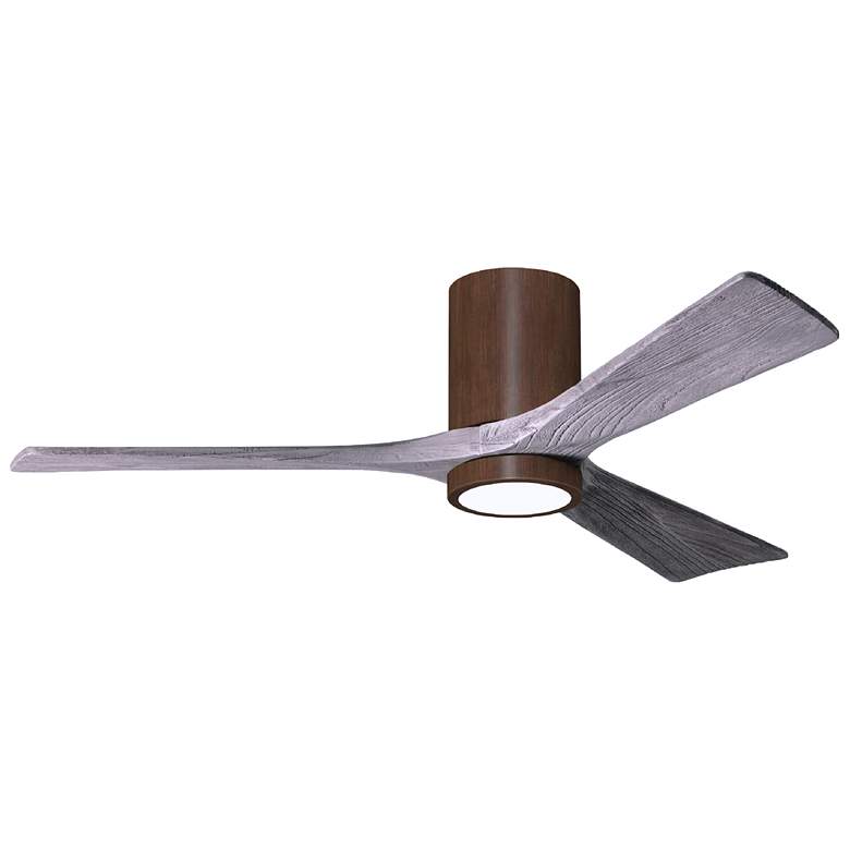 Image 1 52 inch Irene-3HLK LED Damp Walnut and Barn Wood Hugger Fan with Remote