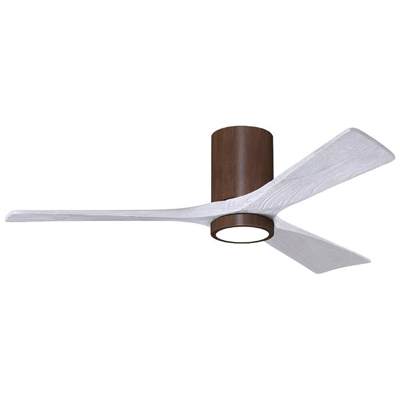 Image 1 52" Irene-3HLK LED Damp Walnut and Matte White Ceiling Fan with Remote