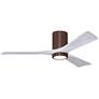 52" Irene-3HLK LED Damp Walnut and Matte White Ceiling Fan with Remote